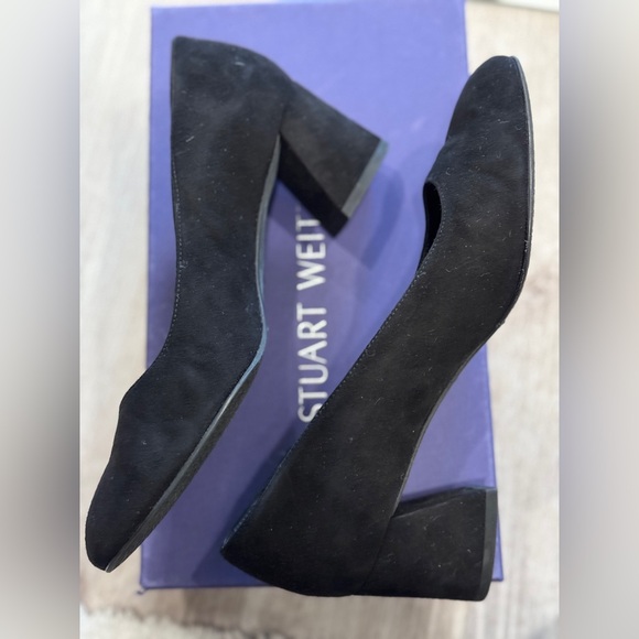 Stuart Weitzman Black Block Heel Pumps - Picture 4 of 8